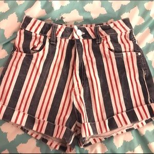Striped High Waisted Shorts
